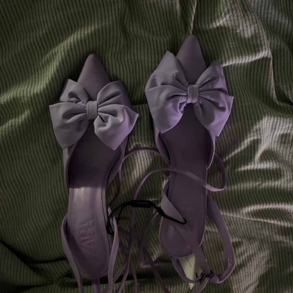 Zara Women's Lavender Bow Heels